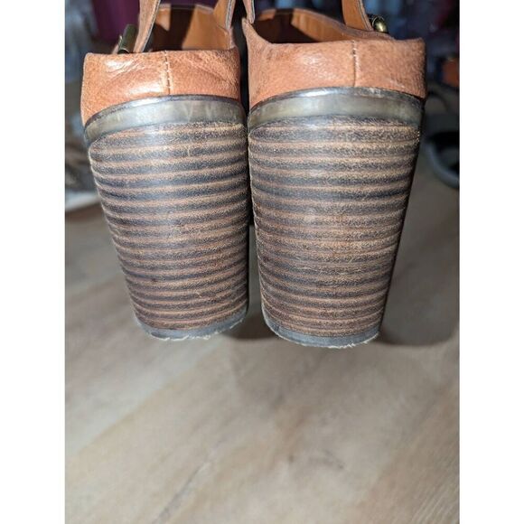 Lucky Brand Machiko Booties Womens 8.5 Brown Leather Distressed Stacked Heeled M - Picture 7 of 13